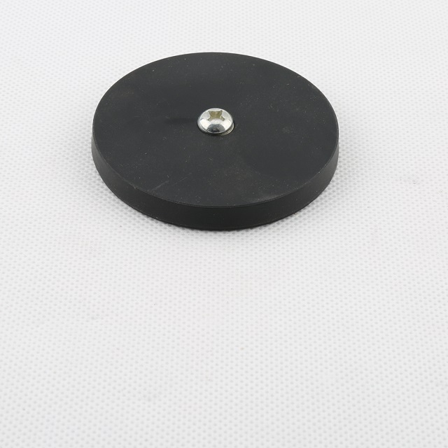 Rubber coated NdFeb pot with internal thread