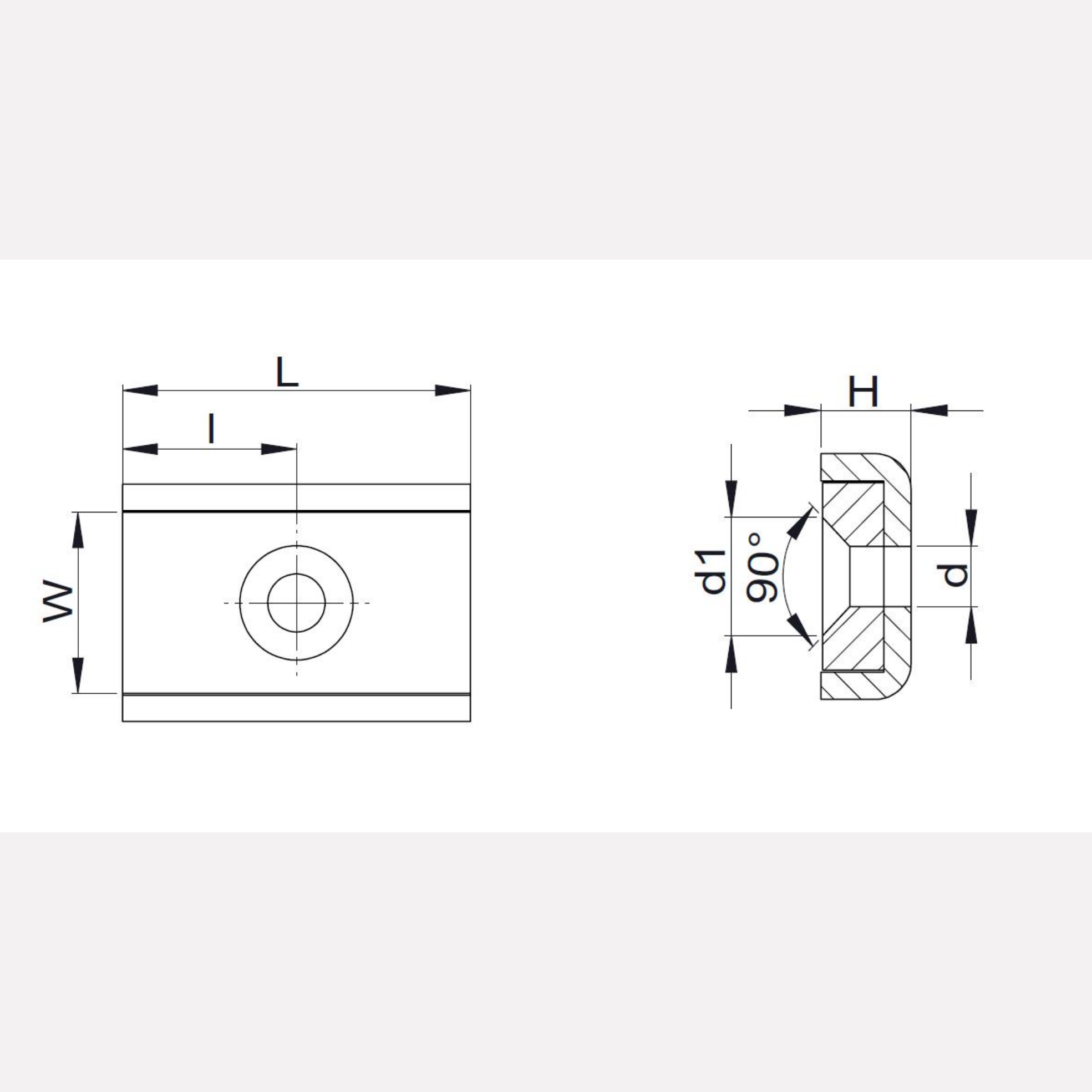 Counter bore Rectangular Neodymium pot magnet