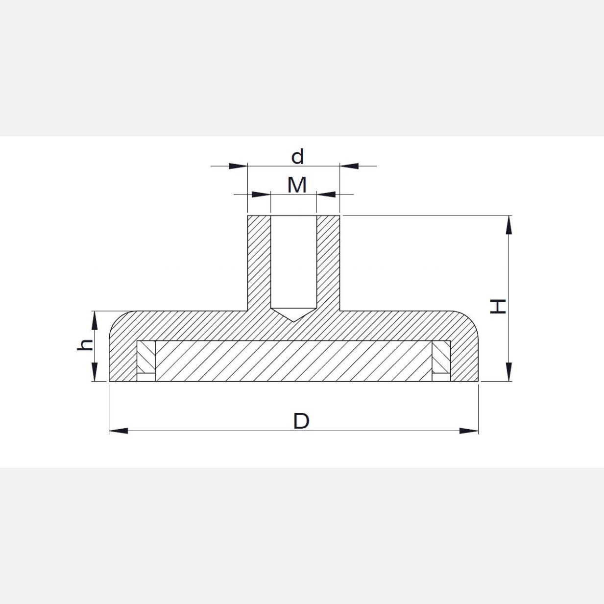 Internal thread Neodymium pot magnet